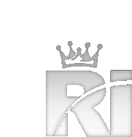 the letter ri with a crown above it