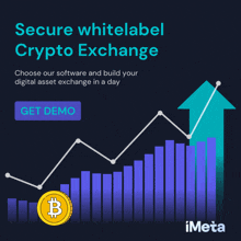 an advertisement for secure whitelabel crypto exchange with a graph