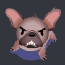 a cartoon drawing of an angry bulldog with a gray background