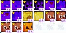 a bunch of icons with a purple border and a purple border with a purple border