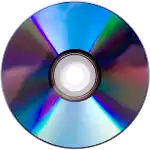 a blue cd with a white circle in the center