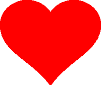 a red heart on a white background that is plain