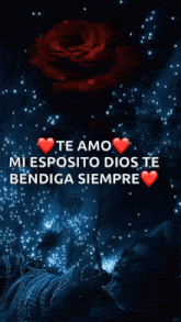 a picture of a rose with the words te amo mi esposito dios te bendiga siempre