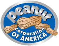 a logo for the peanut corporation of america shows peanuts in their shells