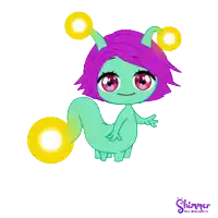 a glow for it sticker with a green cartoon character