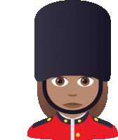 a cartoon illustration of a man wearing a black hat and a red uniform