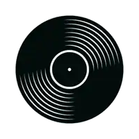 a logo for anve records with a record in the center