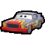 a pixel art of a race car from cars .