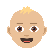 an illustration of a baby 's face with a big smile on it