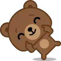 a brown teddy bear with its eyes closed and its paws up