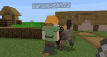 a man standing next to a donkey in a video game with the name barisevsen73