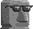 a pixel art drawing of a man wearing glasses .