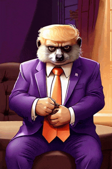 a cartoon of a meerkat in a suit and tie