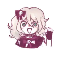 a drawing of a girl with a bow and a skull on her hair