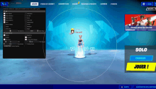 a screenshot of a video game with a solo button