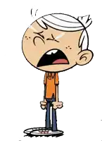 lincoln loud from the loud house is crying while standing on a white background .