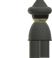 a 3d model of a man wearing a hat and a mask