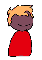 a drawing of a person with a red cape on