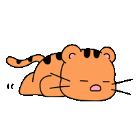 a cartoon drawing of a tiger laying down