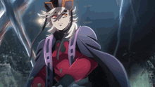 a cartoon character with a purple cape and a crown