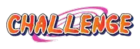 the word challenge is written in orange and pink