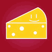 a slice of cheese with a smiley face on it .