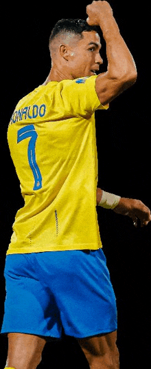 a soccer player with the name ronaldo on the back of his shirt