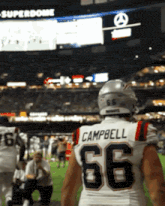 a football player with the name campbell on his back
