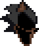 a pixel art drawing of a bat with wings