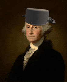 a portrait of george washington wearing a top hat