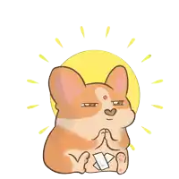 a cartoon drawing of a dog with a heart on its forehead