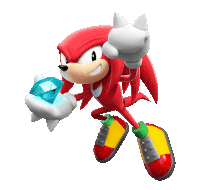 knuckles the hedgehog is holding a blue diamond in his right hand