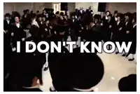 a group of men are dancing in a room with the words " i don 't know " written above them