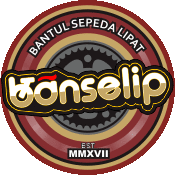 a logo for bantul sepeda lipat has a bicycle gear in the center