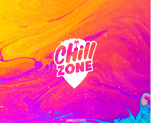 a colorful background with a chill zone logo