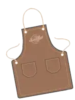 a brown apron with sweet roast written on the front
