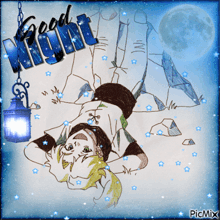 a drawing of a person laying on their stomach with the words good night written above them