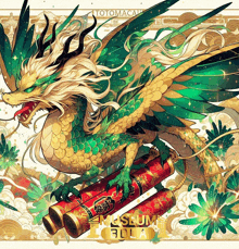 an illustration of a dragon with the word totomacau on the bottom right