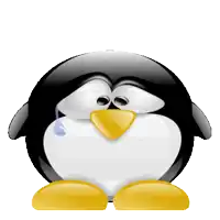 a cartoon penguin is crying with a tear coming out of its nose