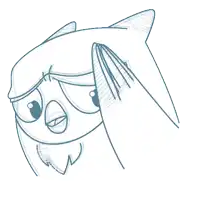 a black and white drawing of a cartoon character