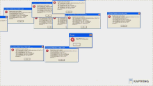 a bunch of computer screens with errors on them