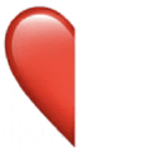 a red heart with a tear coming out of it is on a white background .