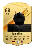 a soccer card with the name lamafinn and the number 89 on it