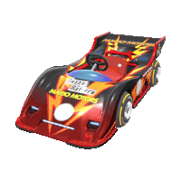 a mario motors race car with a red seat