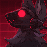 a cartoon drawing of a monster with headphones on