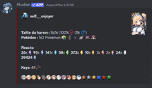 a screenshot of a discord chat with the name mudae