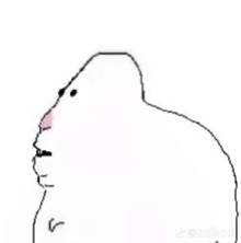 a drawing of a hamster with a big nose and mouth .