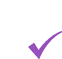 a purple tick on a white background