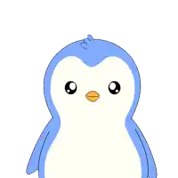 a blue and white penguin with the words have a good night written above it