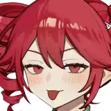 a close up of a girl 's face with red hair and a tongue sticking out